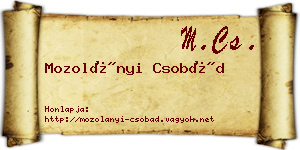 Mozolányi Csobád névjegykártya